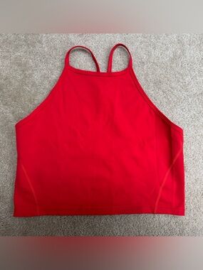 Lululemon Red Halter Crop Tank Top
